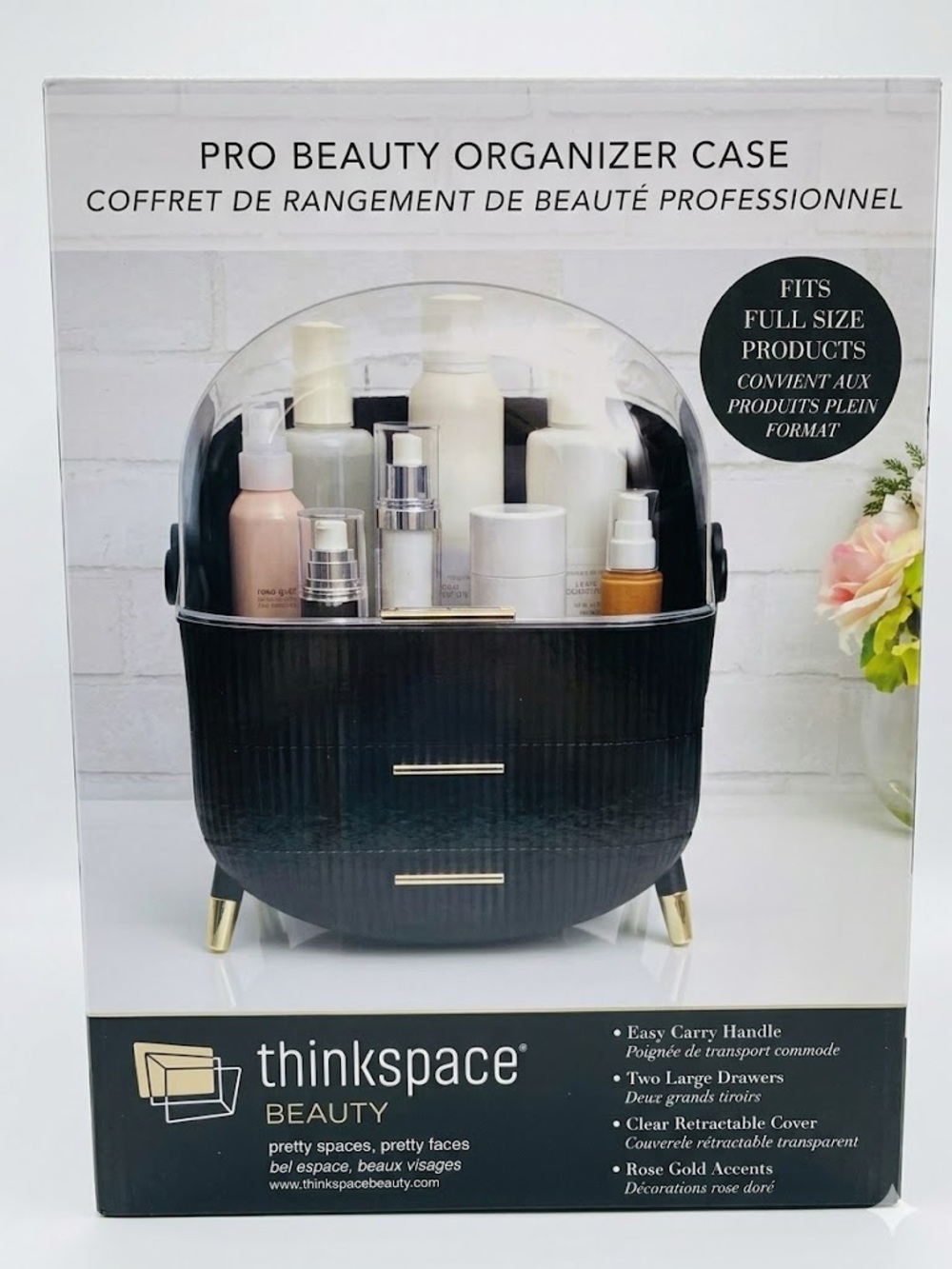 Thinkspace Beauty Pro Beauty Organizer Case - Black & Rose Gold